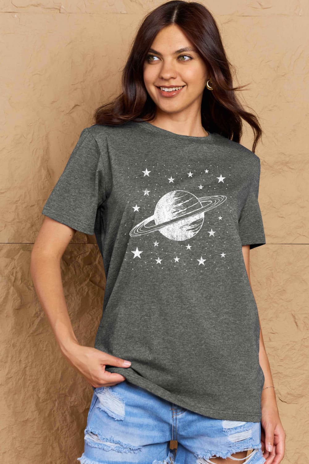 Simply Love Full Size Planet Graphic Cotton T-Shirt - Kawaii Stop - Kawaii Shop