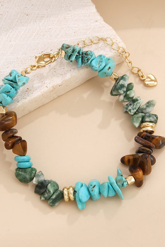 Turquoise & Natural Stone Bracelet - Kawaii Stop - Artistic Jewelry, Bracelet, Bracelets, Earthy Tones, Fashion Forward, Individuality, Natural Stone Jewelry, One-of-a-Kind, Organic Beauty, Ship From Overseas, Shipping Delay 09/29/2023 - 10/04/2023, Statement Bracelet, Stylish Accessories, Timeless Elegance, Turquoise Bracelet, Unique Design, Y.Q@Jew