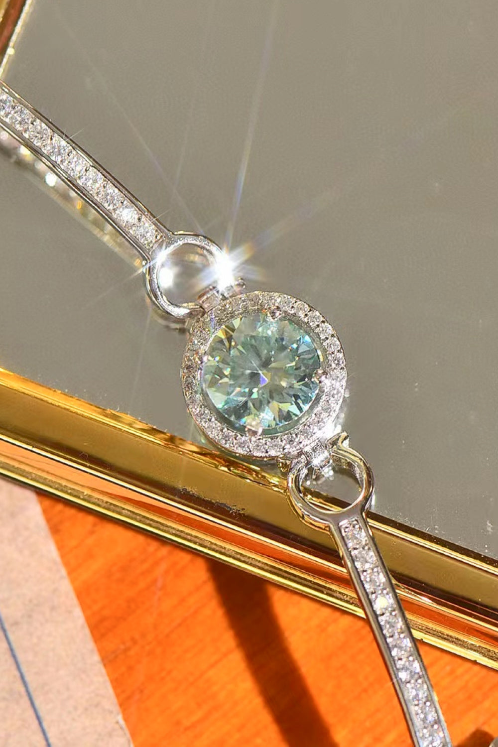 2 Carat Moissanite Platinum-Plated Bracelet - Green / One Size - Women’s Jewelry - Bracelets - 3 - 2024