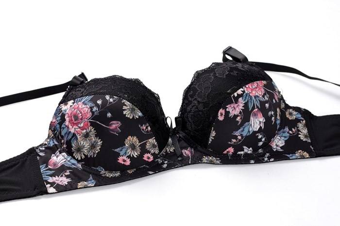Sexy Floral Bra - Thong Set - Kawaii Stop - Back Closure, Bra, Bras, Cotton, Cute, Floral, Intimates, Lace, Lingerie, Panties, Panty, Polyamide, Push Up, Sensuous, Set, Sets, Sexy, Sexy Lingerie, Sexy Products, Spandex, Underwear, Underwire, Women's, Women's Clothing &amp; Accessories