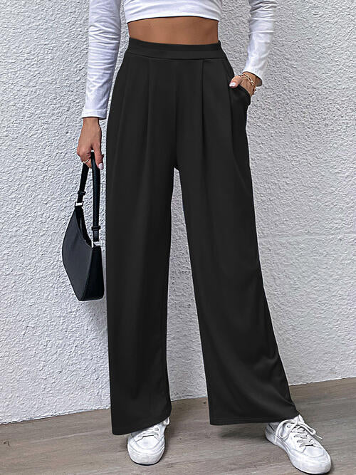 High Waist Straight Pants - Kawaii Stop - Chic Look, Confidence Boost, Easy Care, Everyday Elegance, Fashion Forward, Functional, High Waist, Hundredth, Luxurious Fabric, Opaque, Perfect Fit, Pockets, Professional Style, Ship From Overseas, Straight Pants, Versatile, Women's Fashion