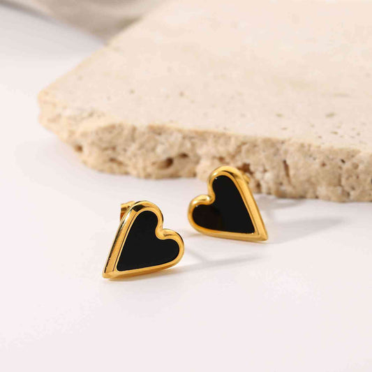 Heart Stainless Steel Stud Earrings - Kawaii Stop - Affectionate Gift, Durable and Luxurious, Elegant Earrings, Everyday Elegance, Fashion Accessories, Fashion Forward, Gold Plated, Heart Stud Earrings, High-Quality Jewelry, Jack&Din, Love Symbol, Perfect for All Occasions, Radiant Beauty, Romantic Style, Ship From Overseas, Sophisticated Charm, Stainless Steel Jewelry, Symbol of Love, Timeless Design, Versatile Earrings, Women's Jewelry