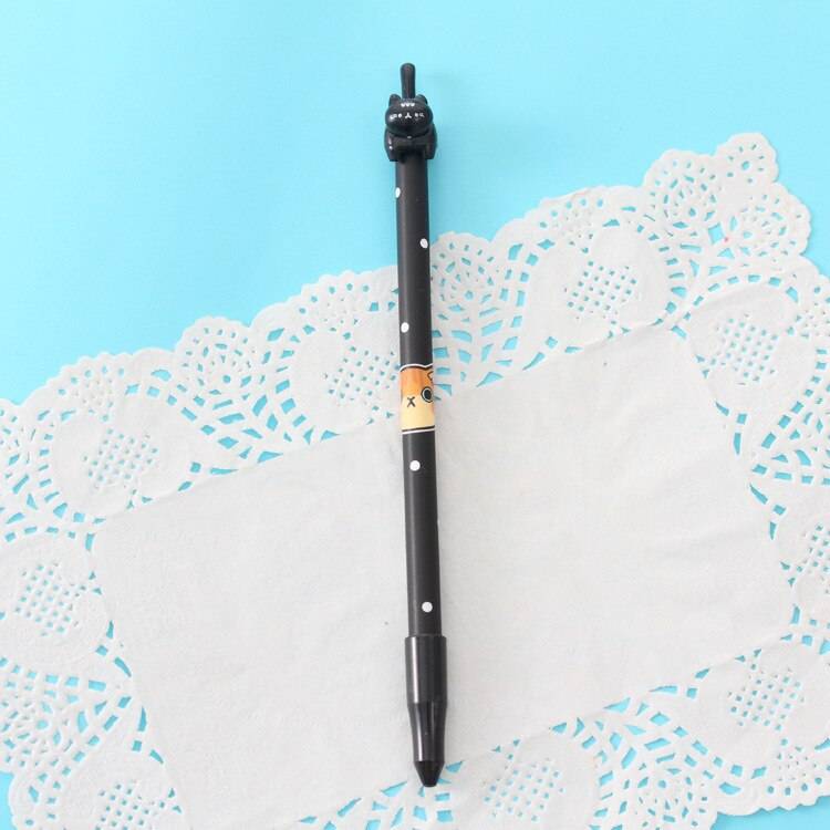 4X Random Cute Gel Pen - Kawaii Stop - Black, Cat, Cute, Gel Pen, Kawaii, Office, Pen, Pens &amp; Pencils, School, Signing, Stationary &amp; More, Stationery, Supply, White, Writing