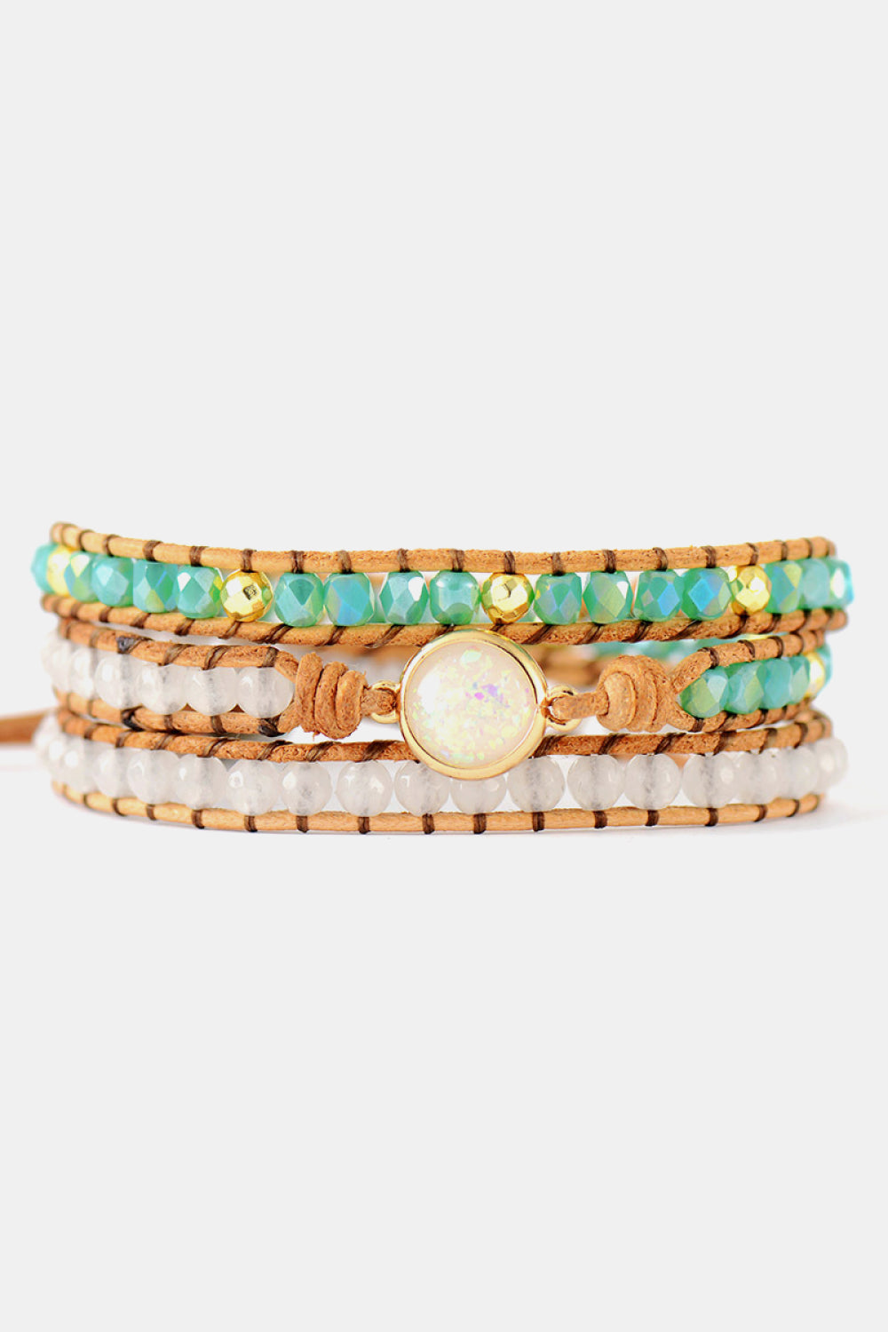 Crystal & Opal Triple-Layered Beaded Bracelet - Multicolor / One Size - Women’s Jewelry - Bracelets - 1 - 2024