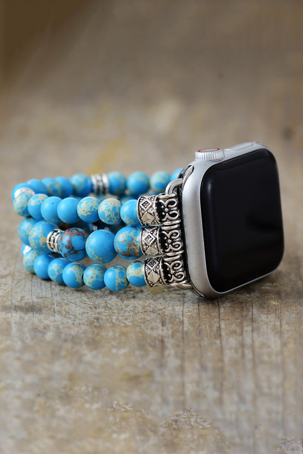 Synthetic Imperial Jasper Beaded Watchband Bracelet - Blue / S - Women’s Jewelry - Watch Bands - 5 - 2024