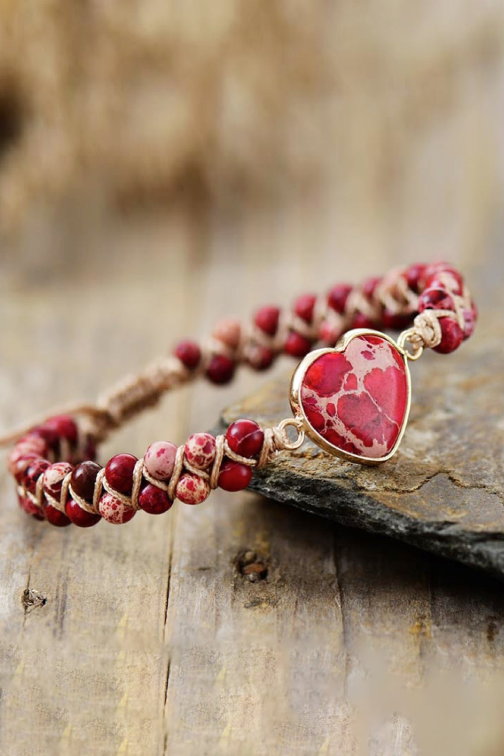 Handmade Heart Shape Natural Stone Bracelet - Women’s Jewelry - Bracelets - 5 - 2024