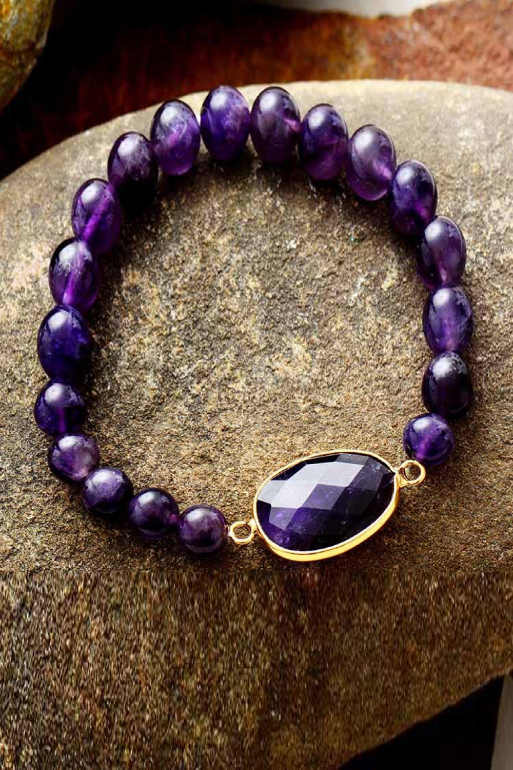 Handmade Amethyst Beaded Bracelet - Kawaii Stop - Amethyst Bracelet, Beaded Jewelry, Bracelet, Bracelets, Copper, Elegant, Handmade, Healing Crystal, Imported, L.Z., Meaningful, Modern Style, Ship From Overseas, Shipping Delay 09/29/2023 - 10/06/2023, Sophisticated, Women's Fashion