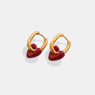 Heart Titanium Steel Earrings - Kawaii Stop - Earrings, Elegance, Heart-Shaped Design, Hypoallergenic, Imported, Jewelry, M^L, Romantic, Ship From Overseas, Sophistication, Symbol of Love, Timeless Beauty, Titanium Steel