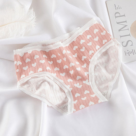 Pastel Pink Heart Print Underwear Pack - Kawaii Stop - Kawaii Shop