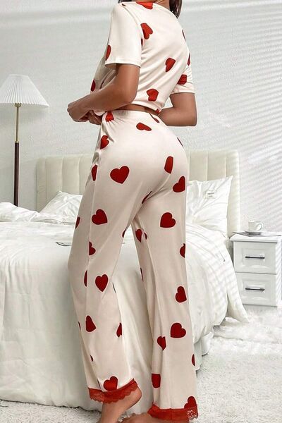 Pocketed Round Neck Top and Drawstring Pants Lounge Set - Kawaii Stop - Casual, Comfortable, Customizable Fit, Easy Care, Effortless Style, Lace Detail, Lounge Set, Loungewear, Practical, Relaxation, Ship From Overseas, Shipping delay February 8 - February 16, Stylish, SYNZ, Versatile, Women's Fashion