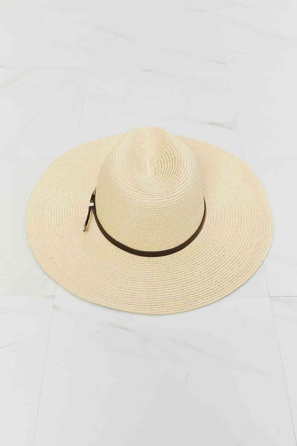 Boho Summer Straw Fedora Hat - Kawaii Stop - Adjustable Straps, Belt Buckle Detailing, Chic and Sophisticated, Comfortable Fit, Fame Accessories, High-Quality Material, Lightweight, Ship from USA, Straw Fedora Hat, Stylish Accessories, Sun-Ready Style, Trendy, Wardrobe Essential