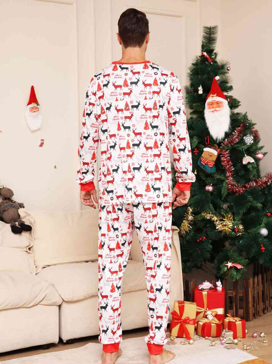 Full Size Reindeer Print Top and Pants Set - Kawaii Stop - Basic Two-Piece, Christmas, Christmas Style, Comfortable Fit, Cozy Ensemble, Festive Attire, Festive Fashion, Holiday Loungewear, Holiday Outfit, Lounge in Style, Playful Design, Reindeer Set, Seasonal Cheer, Ship From Overseas, Women's Clothing, Z.Y@