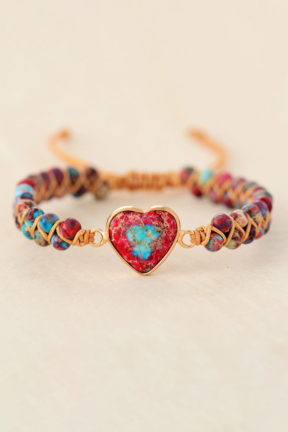 Handmade Heart Shape Natural Stone Bracelet - Red / One Size - Women’s Jewelry - Bracelets - 1 - 2024