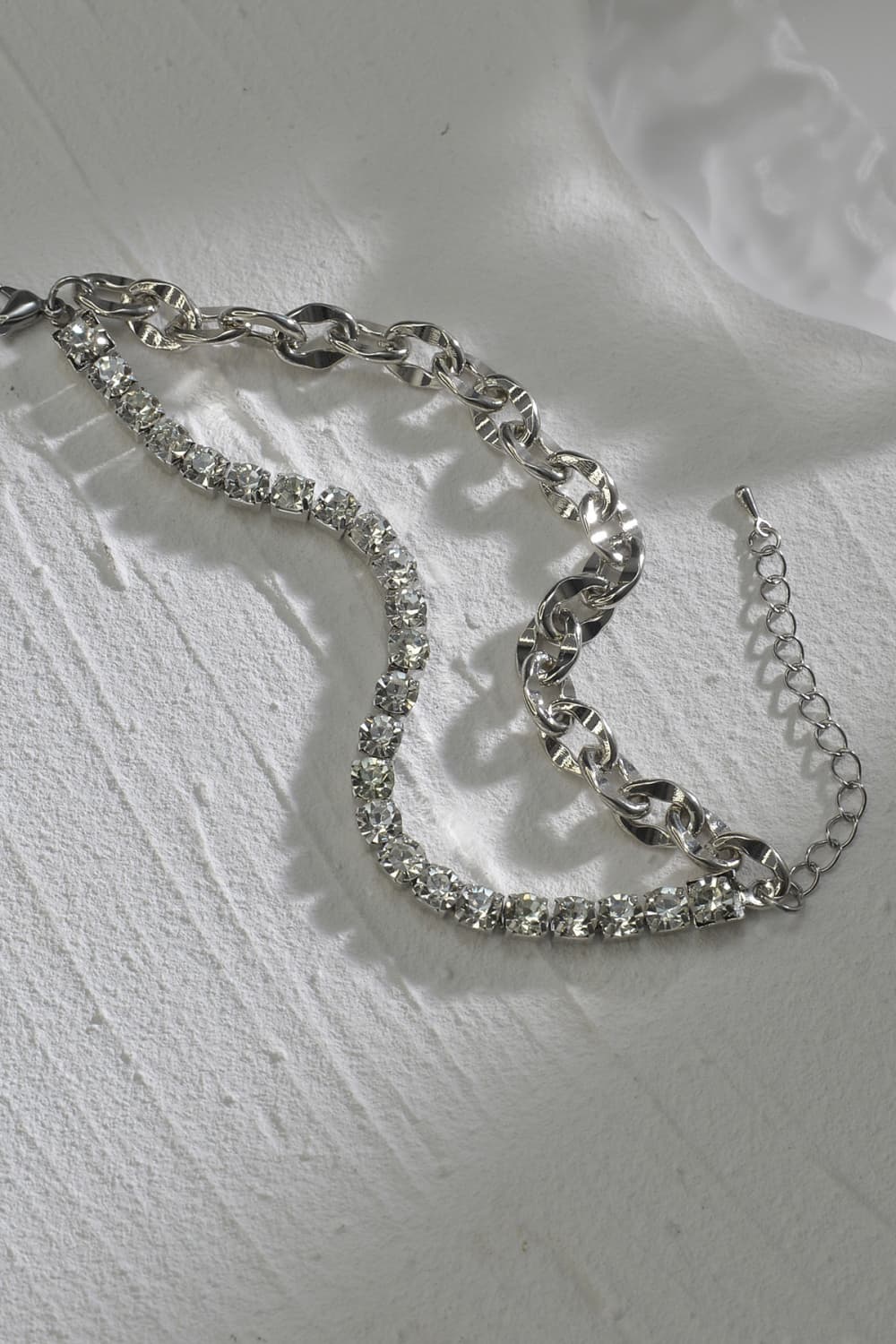 Double-Layered Zircon Decor Alloy Bracelet - Silver / One Size - Women’s Jewelry - Bracelets - 4 - 2024