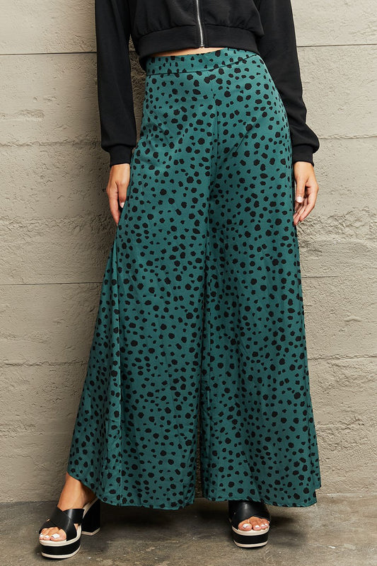 Printed Wide Leg Long Pants - Kawaii Stop - 100% Polyester, Capris, Casual Style, Comfortable Fit, Easy Care, Fashionable, J&Y, Long Length, Pants, Printed Pattern, Ship From Overseas, Shipping Delay 09/29/2023 - 10/03/2023, Trendy, Versatile, Wide Leg Pants, Women's Clothing