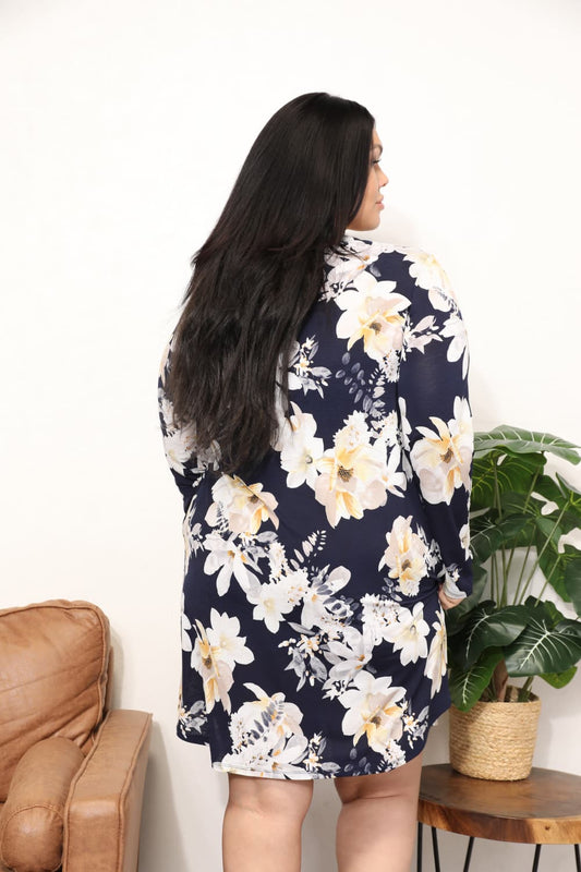 Flower Print Shirt Dress - Kawaii Stop - Black Friday, Casual Chic, Effortless Elegance, Floral Print, Lightweight Fabric, Sew In Love, Ship from USA, Shirt Dress, Vibrant Colors, Women's Clothing