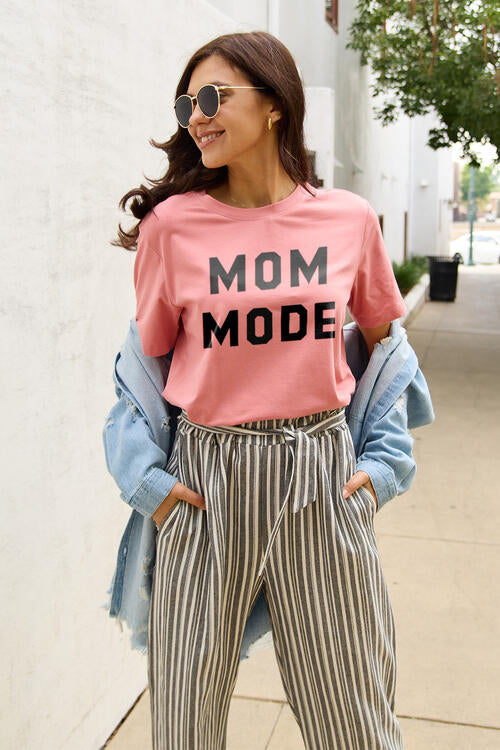MOM MODE Short Sleeve T-Shirt - Kawaii Stop - ashion, Busy Mom, Comfortable, Leggings, Machine Wash, Must-Have, On-the-Go, Opaque, Sheer, Ship From Overseas, Simply Love, Sneakers, Stretchy, Stylish, Stylish Backpack, Super Mom, T-Shirt, Tumble Dry, Versatile, Women's Clothing