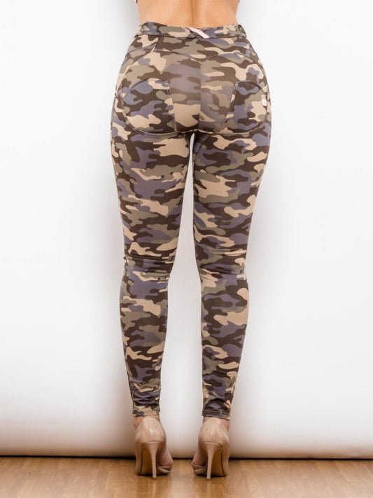 Full Size Camouflage Buttoned Leggings - Kawaii Stop - Kawaii Shop