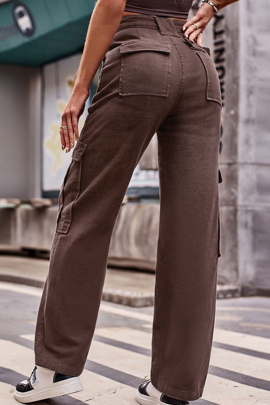 Buttoned High Waist Loose Fit Jeans - Kawaii Stop - Kawaii Shop