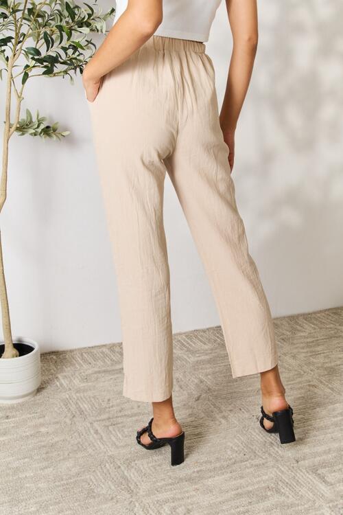 Pull-On Pants with Pockets - Kawaii Stop - Comfortable, Double Take, Easy Care, Everyday Style, Fashion, Functional Pockets, Imported, Pants, Pockets, Pull-On, Ship from USA, Timeless Design, Versatile, Wardrobe Essential, Women's Fashion