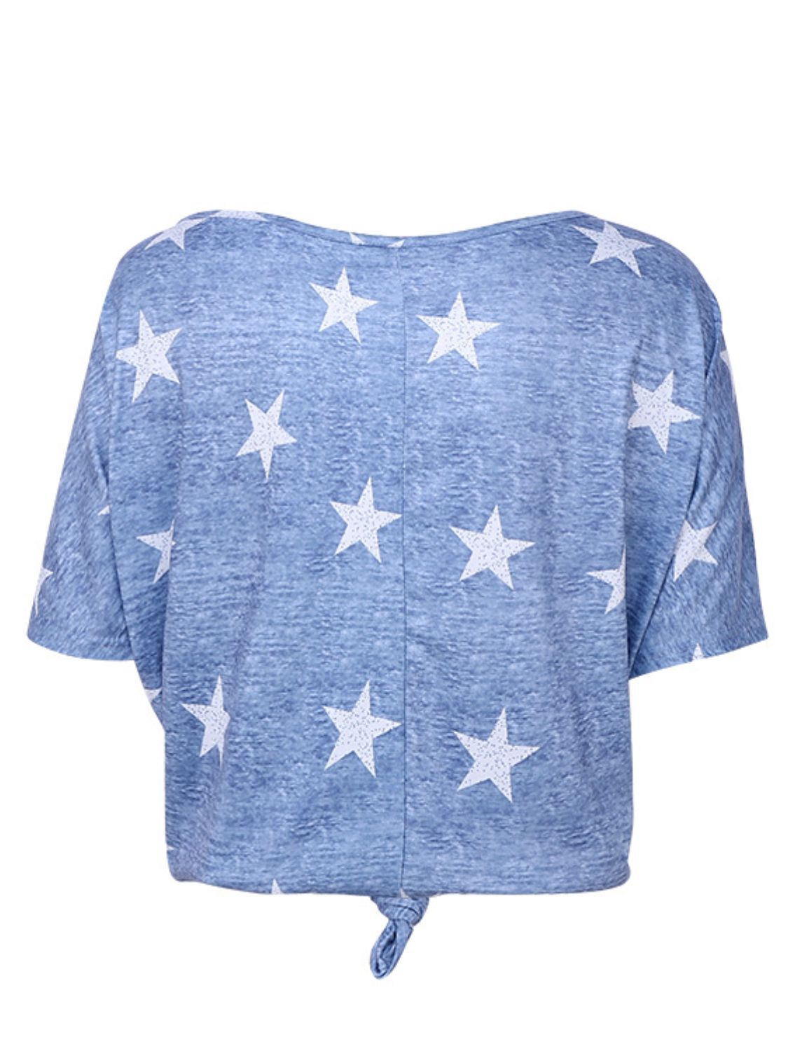 Star Print Short Sleeve T-Shirt - Kawaii Stop - Kawaii Shop