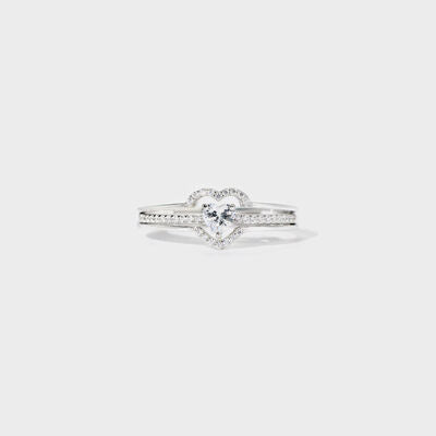 Heart Shape 925 Sterling Silver Ring - Kawaii Stop - 925 Sterling Silver, Elegant Accessory, Exquisite Design, Heart Jewelry, Heart Shape Ring, Imported Jewelry, Romantic Style, Ship From Overseas, Sophisticated Ring, Special Occasion, Sterling Silver Ring, Timeless Beauty, Y@S@X, Zircon Jewelry