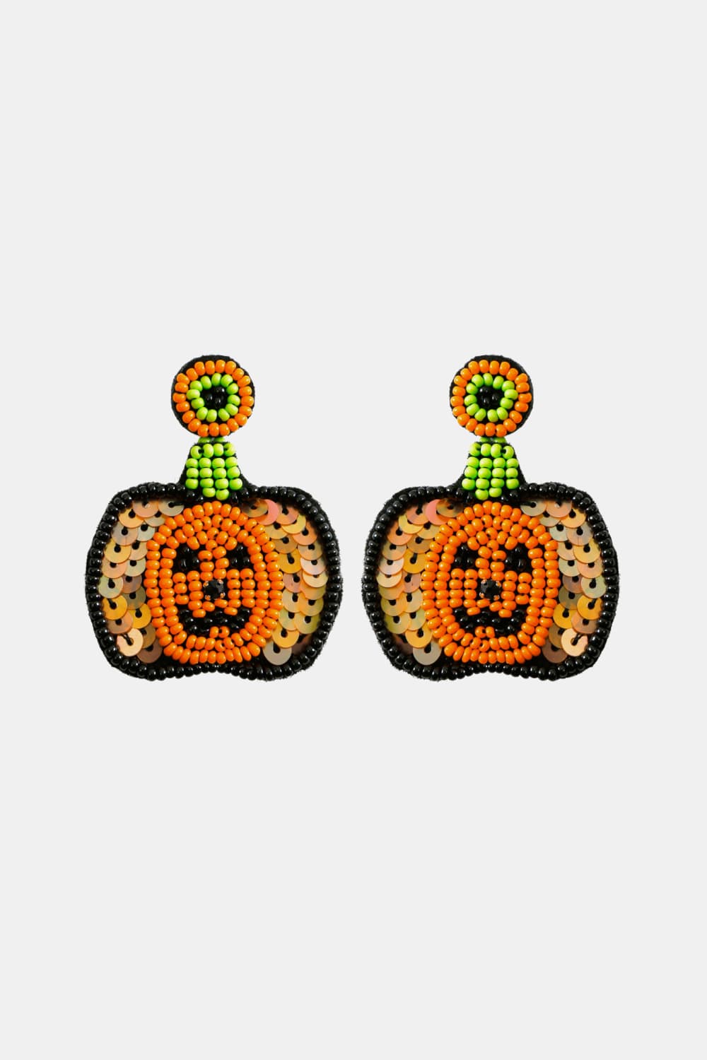 Pumpkin Shape Beaded Dangle Earrings - Orange / One Size - Women’s Jewelry - Earrings - 2 - 2024