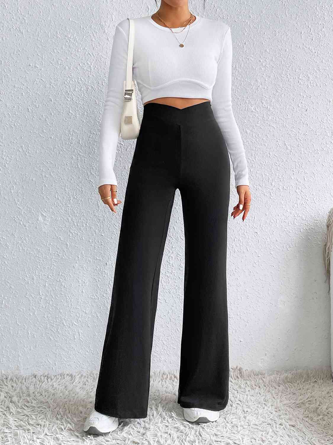 High Waist Flare Pants - Kawaii Stop - Chic Look, Classic Style, Comfortable, Confidence Boost, Easy Care, Everyday Elegance, Fashion Forward, Flare Pants, Hanny, High Waist, Opaque, Perfect Fit, Ship From Overseas, Soft Fabric, Sophisticated Style, Stretchy, Timeless, Versatile, Women's Fashion