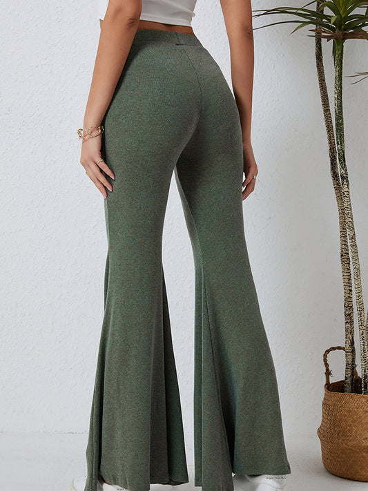 Long Flare Pants - Kawaii Stop - Balanced Style, Bottoms, Capris, Chic Design, Comfortable, Ease of Movement, Long Flare Pants, Must-Have, Night Out, Office Wear, Pants, Perfect Blend, Polished Look, Ruched Detail, Ship From Overseas, Soft and Durable, Sophisticated, Stylish, SYNZ, Versatile, Women's Clothing