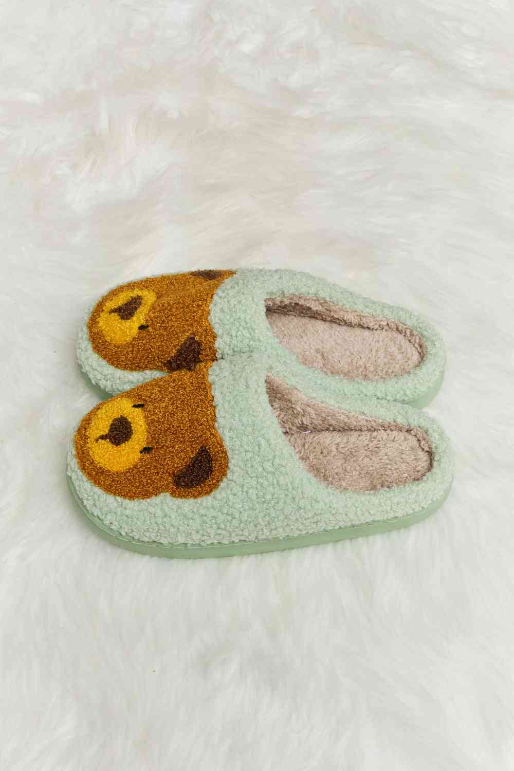 Teddy Bear Print Plush Slide Slippers - Kawaii Stop - Casual Style, Cozy Comfort, Cute Indoor Wear, Gift Idea, Melody, Plush Slippers, Relaxation Essential, Ship from USA, Slip-On Slippers, Teddy Bear Print, Ultra-Soft Material, Winter Must-Have