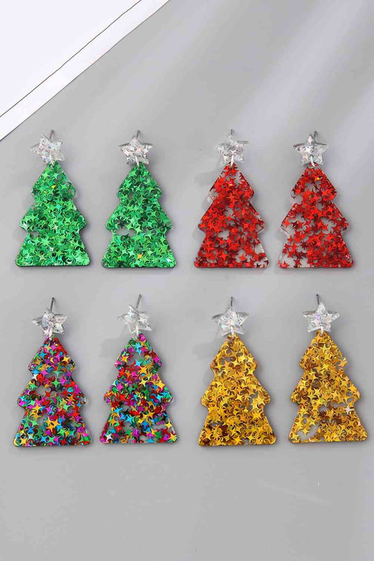 Christmas Tree Acrylic Earrings - Kawaii Stop - Acrylic Jewelry, Christmas, Christmas Spirit, Christmas Tree Earrings, Earrings, Fashionable, Festive Accessories, Festive Fashion, Festive Jewelry, Holiday Fashion, Holiday Glam, Holiday Wardrobe, Party Accessories, Seasonal Style, Ship From Overseas, Sparkling Jewelry, Stylish Earrings, Trendy Accessories, Unique Design, Winter Accessories, Y.Q@Jew