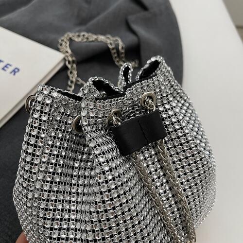 Rhinestone Detail Crossbody Bag - Kawaii Stop - Compact, Crossbody Bag, Dazzling, Fashion Statement, Glamorous, Imported, PE, Polyester, Rhinestone Detail, Ship From Overseas, Small Size, Special Occasions, Stylish, Y.P