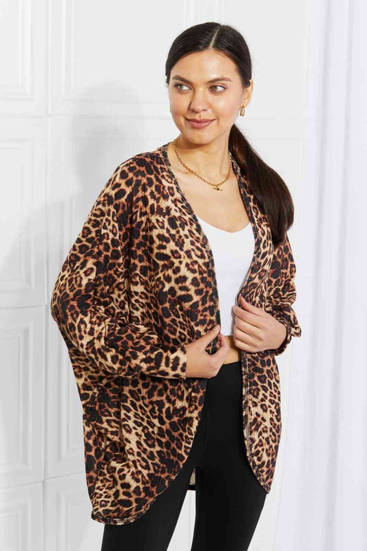Young & Wild Leopard Print Cardigan - Kawaii Stop - Black Friday, Cardigan, Casual, Contemporary, Culture Code, Drama, Fashion, Highly Stretchy, Imported, Leopard Print, Long Sleeves, Open Front, Sassy, Ship from USA, Versatile, Women's Clothing