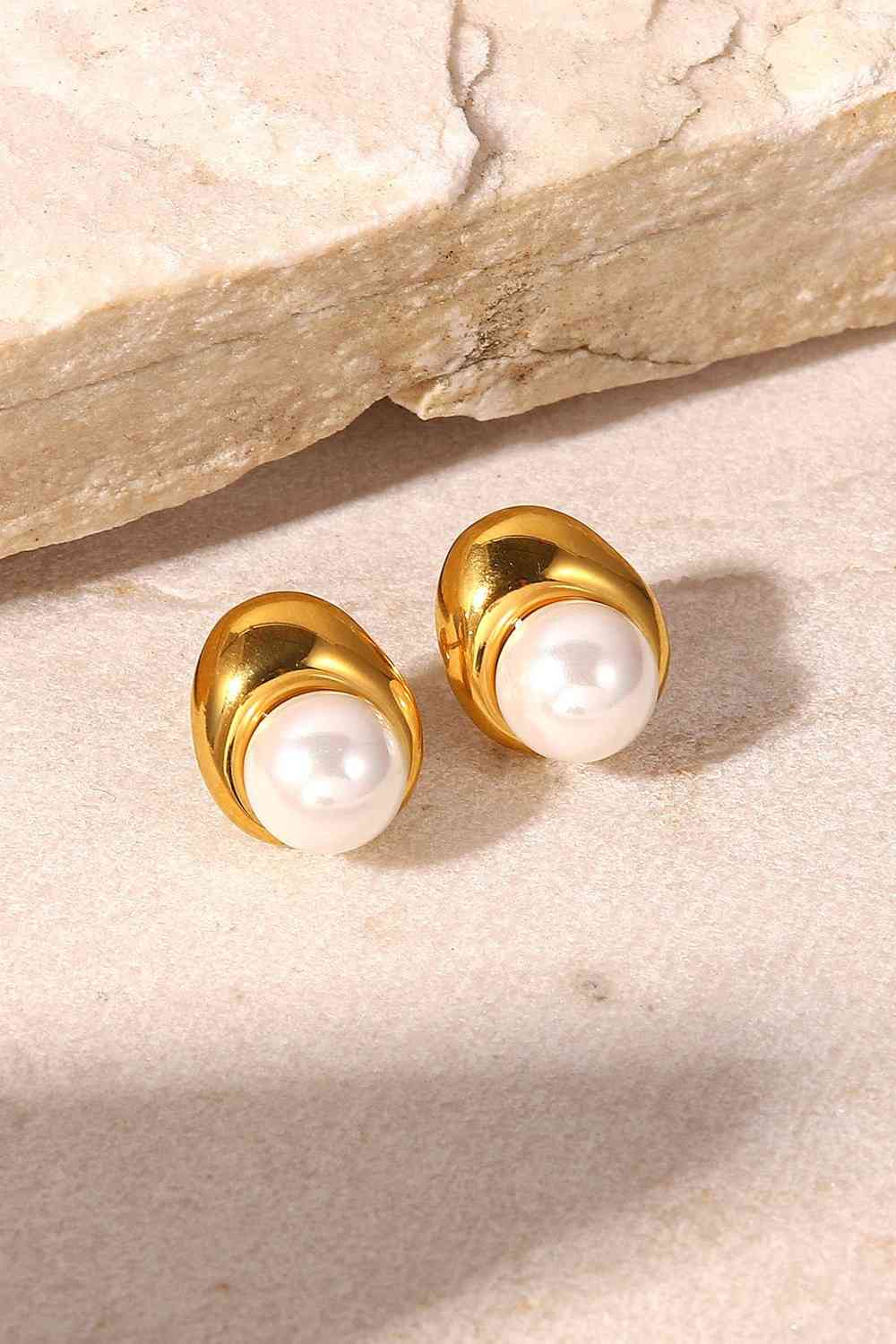 Lovelier Than Ever Pearl Stud Earrings - Kawaii Stop - Durable and Stylish, Elegant Gift Idea, Elegant Pearl Earrings, Everyday Elegance, Exquisite Design, Fashion Accessories, Fashion Forward, Glamorous Touch, Gold-Plated Accents, High-Quality Craftsmanship, Irresistible Charm, Jack&Din, Pearl Stud Earrings, Perfect for All Occasions, Ship From Overseas, Sophisticated Style, Stainless Steel Jewelry, Timeless Beauty, Women's Jewelry