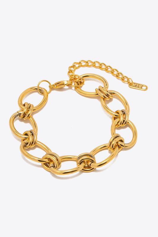 Chunky Chain Stainless Steel Bracelet - Kawaii Stop - 18K Gold-Plated, Adjustable Length, Bracelet, Bracelets, Chunky Chain Bracelet, Jack&Din, Modern Fashion, Ship From Overseas, Stainless Steel Jewelry, Stylish Accessories.