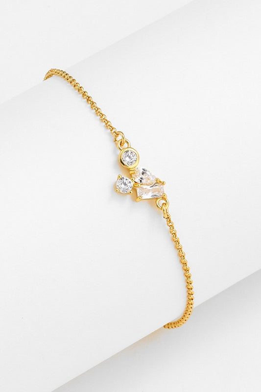 18K Gold Plated Zircon Bracelet - Kawaii Stop - Bracelet, Bracelets, Ken, Ship From Overseas