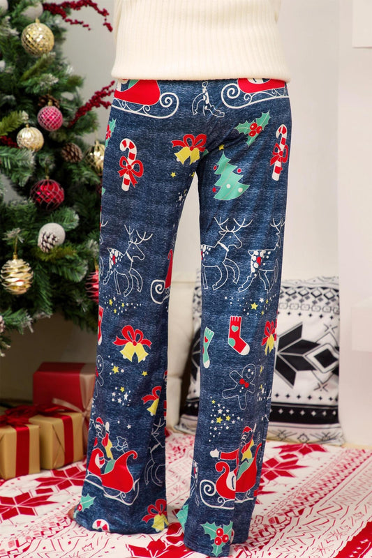 Christmas Straight Leg Pants - Kawaii Stop - Basic Style, Bottoms, Capris, Christmas Pants, Comfortable Fit, Festive Attire, Holiday Fashion, Pants, Ship From Overseas, Stylish., Women's Clothing, YO