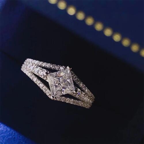 1 Carat Moissanite 925 Sterling Silver Ring - Kawaii Stop - Bright, Brilliance, Carat Weight, Certificate of Stone Properties, Dazzling, Elegance, Imported, Jewelry, Limited Warranty, Luxury, Moissanite Ring, Platinum-Plated, Ship From Overseas, Sparkle, Statement Piece, Sterling Silver, Symbol of Beauty, Timeless