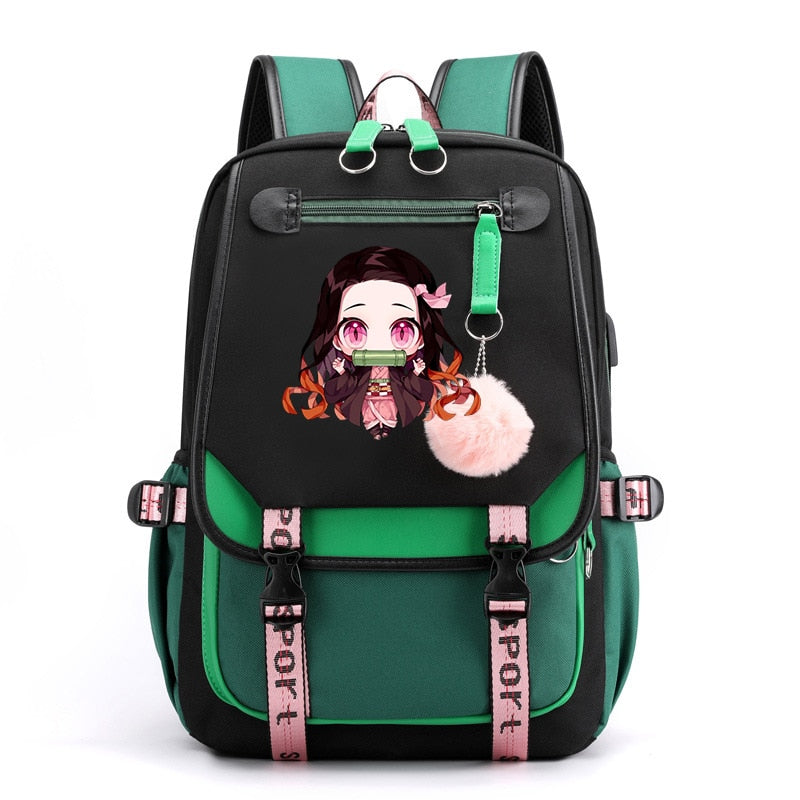 Demon Slayer Nezuko Backpack - Kawaii Stop - Adults, Anime, Backpack, Backpacks, Bookbags, Cartoon, Daily, Demon Slayer, Girls, Kawaii, Large Capacity, Manga, Nezuko, School Bag, To Travel, Women Bags &amp; Wallets