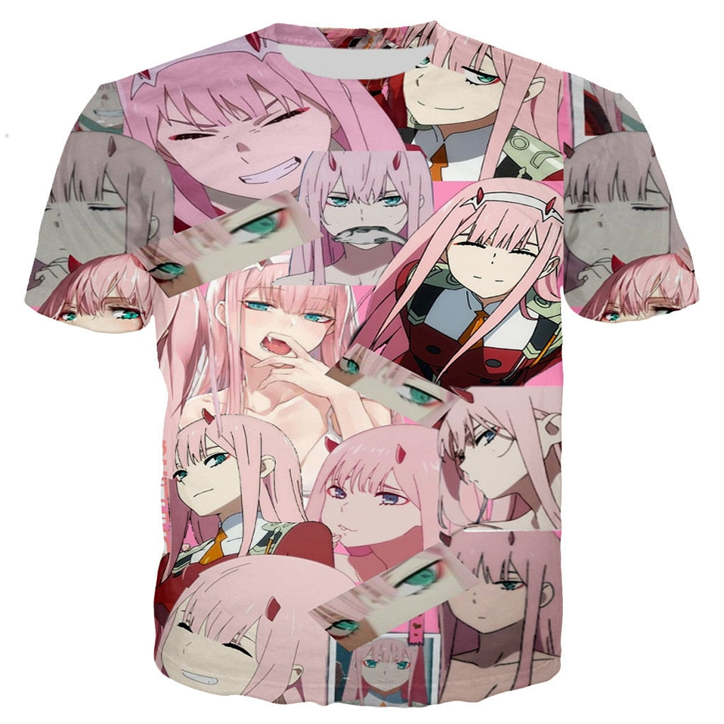 Darling In The Franxx Anime T-Shirt - Kawaii Stop - 3D Printed, Anime, Casual Style, Clothing, Cool, Darling In The Franxx, Men, Men's Clothing &amp; Accessories, Men's T-Shirts, Men's Tops &amp; Tees, New Fashion, Oversized, Streetwear, T Shirt, T-Shirts, Tops, Tops &amp; Tees, Tshirt, Women, Women's Clothing &amp; Accessories