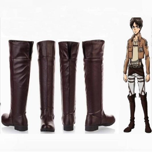 Attack On Titan Boots - Kawaii Stop - Anime, Attack on Titan, Comfortable, Cosplay, Costumes, Pretty, PU Leather, Shingeki No Kyojin, Shoes, Socks
