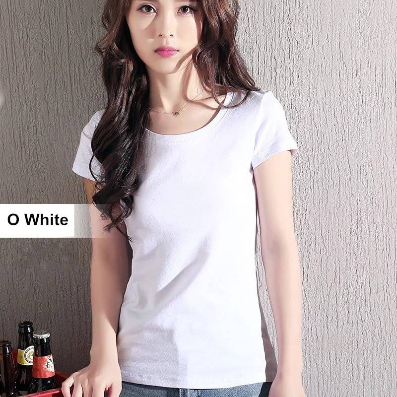Women's Pure Cotton T - Kawaii Stop - Basic, Cotton, Multicolored, Pure, Short, Short Sleeves, Solid, T Shirt, T-Shirts, Top, Tops &amp; Tees, Women, Women's, Women's Clothing &amp; Accessories