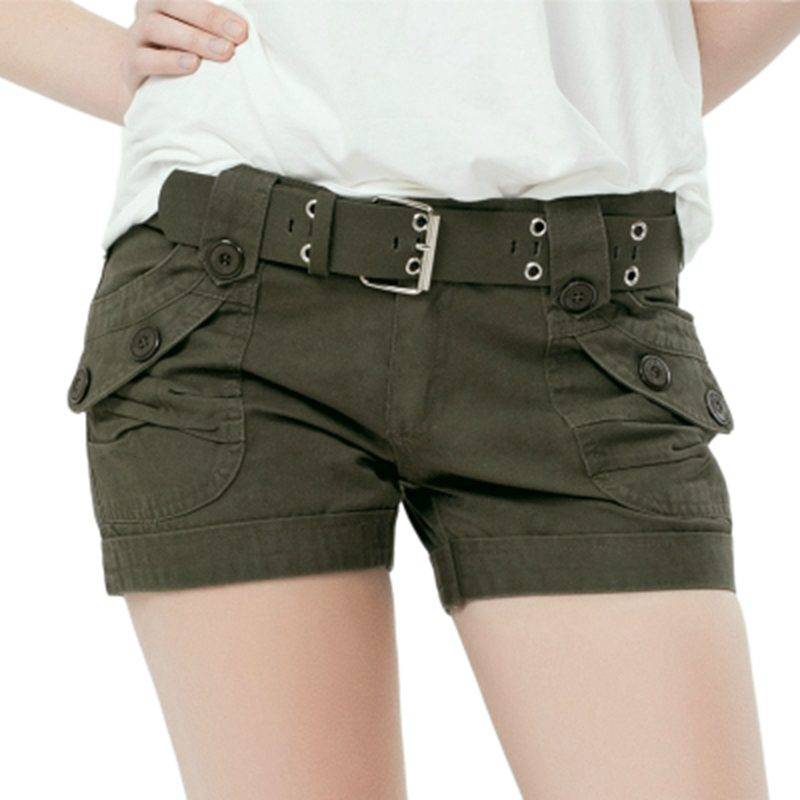 Camouflage Shorts - Kawaii Stop - Army, Bottoms, Camo, Cotton, Cute, Military, Polyester, Shorts, Women's Clothing &amp; Accessories, Zipper Fly