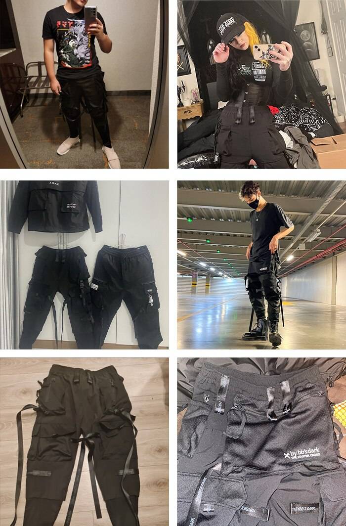 Casual Tech Wear Pants - Kawaii Stop - Bottoms6969, Cargo, Casual, Dark, Element, Harajuku, Hip Hop, Joggers, Men, Men's Bottoms, Men's Clothing &amp; Accessories, Men's Pants, Men's Techwear, Multi, Pants, Pockets, Ribbons, Streetwear, Techwear, Track, Trouser
