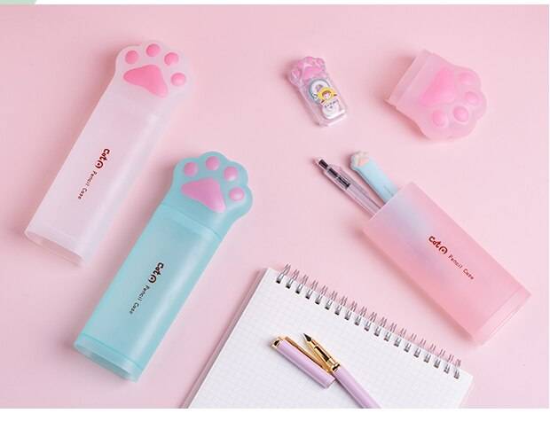 Cat Paw Pen Case - Kawaii Stop - 3D, Bag, Blue, Box, Cartoon, Case, Cat, Eraser, Gift, Girl, Gray, Green, Holder, Kawaii, Lovely, Paw, Pen, Pen/Pencil Cases, Pencil, Pink, Pouch, School, Stationary &amp; More, Stationery, Storage