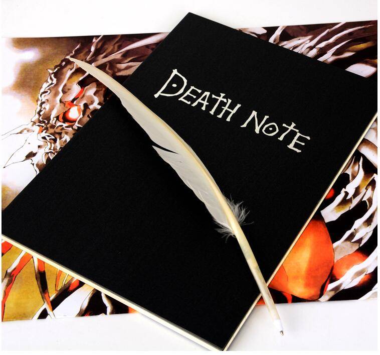Cosplay Death Note Notebook with Goose Feather - Kawaii Stop - Anime, Authentic Size and Features, Cosplay, Cosplay Death Note Notebook, High-Quality Paper Material, Perfect for Cosplay and Collectibles