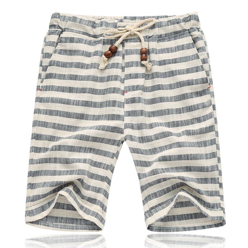 Cotton Striped Men's Shorts - Kawaii Stop - Bottoms, Casual, Cotton, Loose Fit, Men's Bottoms, Men's Clothing &amp; Accessories, Men's Shorts, Shorts, Summer