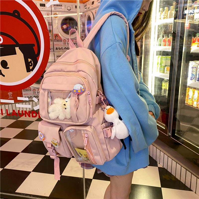 Kawaii Girl Travel Bag - Kawaii Stop - Backpack, Backpacks, Book Bags, College, Cute, Female, Girl, Kawaii, Lady, Laptop Backpacks, Large Capacity, Nylon, Schoolbag, Travel, Waterproof, Women, Women Bags &amp; Wallets