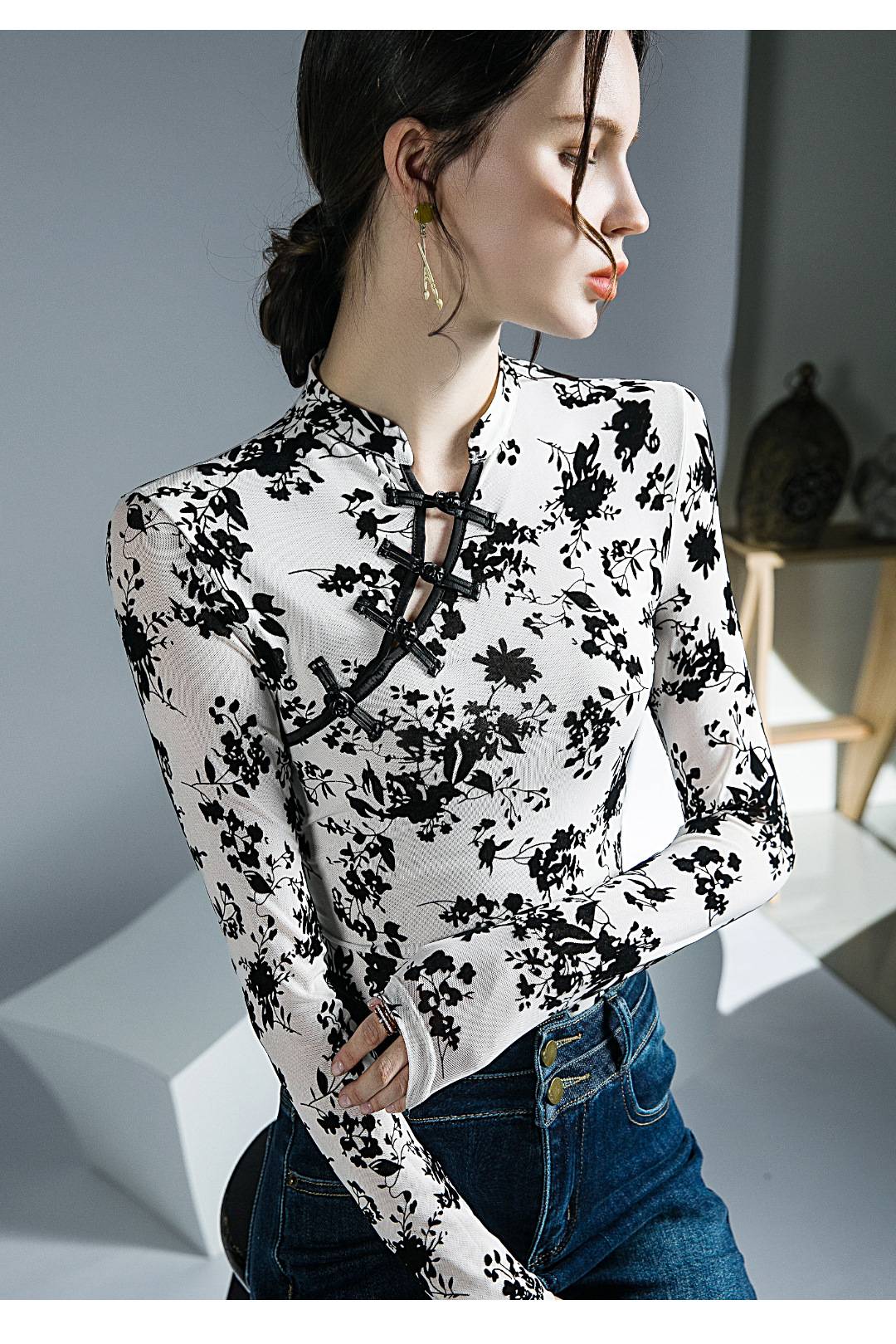 Fashionable Korean Blouses - Kawaii Stop - Autumn, Blouses, Blouses &amp; Shirts, Casual, Clothes, Crop Top, Crop Tops, Design, Fashion, Female, Grace Meeting, Print, Sexy, Style, T Shirt, Tops &amp; Tees, Women, Women's Clothing &amp; Accessories