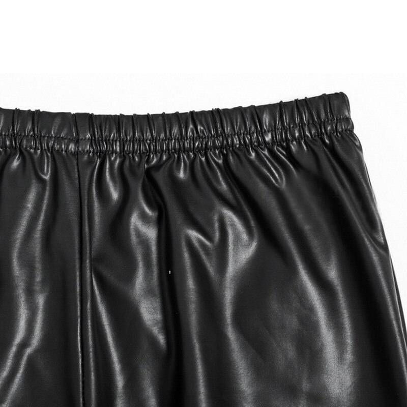 Faux Leather Gothic Leggings - Kawaii Stop - Belt, Bottoms, Faux, Gothic, Lace, Leather, Leggings, Nine-point, Pants, Pants &amp; Capris, Punk, Sexy, Simulated, Skinny, Stylish, Trousers, Women, Women's Clothing &amp; Accessories
